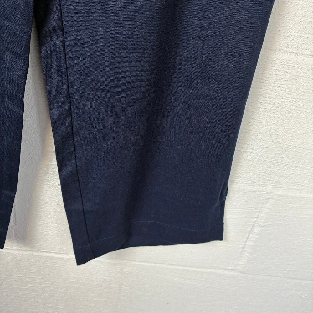 NEW Boden Womens Linen Hampstead Pull On Pant Size 12 Navy Office Summer - Picture 6 of 14